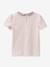 Mädchen T-Shirt mit Rundkragen aus Bio-Baumwolle - rosa/liberty meadow song+wollweiß gestreift/liberty mea - 2