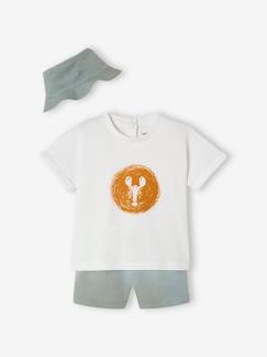 Babymode-Shorts-Jungen Baby-Set: T-Shirt, Shorts & Hut