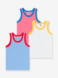 Jungenkleidung-3er-Pack Jungen Unterhemden aus Bio-Baumwolle Oeko-Tex PETIT BATEAU