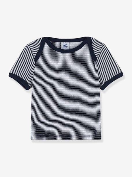 Baby T-Shirt aus Bio-Baumwolle PETIT BATEAU - marine/weiß gestreift - 1