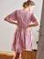 Kurzes Kleid für Schwangerschaft und Stillzeit - rosa bedruckt+weiß bedruckt - 5