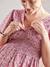 Kurzes Kleid für Schwangerschaft und Stillzeit - rosa bedruckt+weiß bedruckt - 3