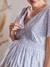 Kurzes Kleid für Schwangerschaft und Stillzeit - rosa bedruckt+weiß bedruckt - 9
