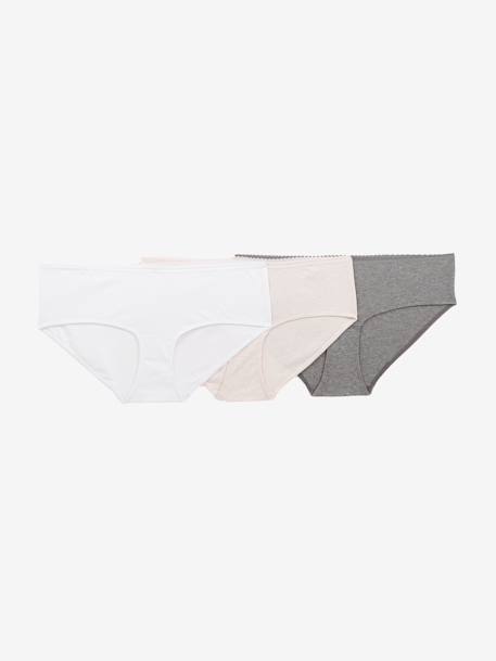3er-Pack Umstands-Shortys aus Baumwoll-Stretch - pack grau/weiß/rosa - 1