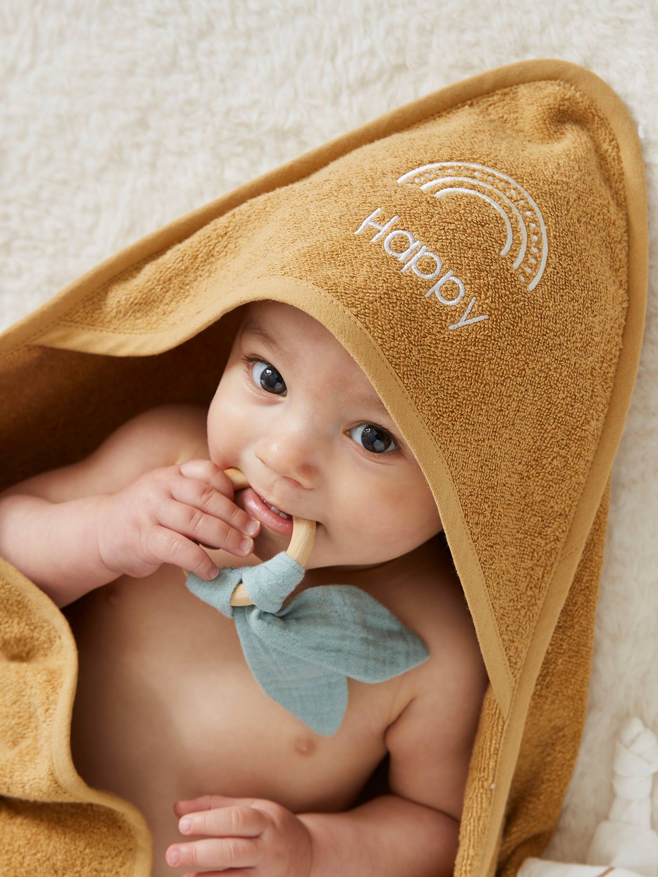 Baby Kapuzenbadetuch & Waschhandschuh