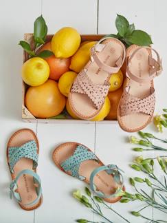 Kinderschuhe-Mädchen Sandalen, pflanzlich gegerbtes Leder
