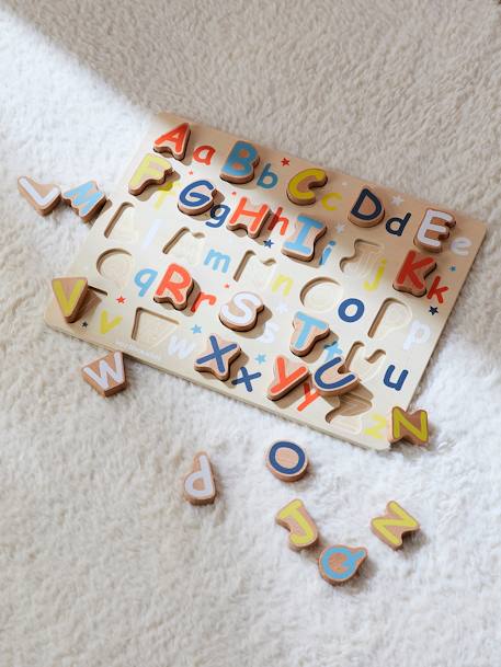 Kinder Lernpuzzle mit Buchstaben, Holz FSC® - beige - 4