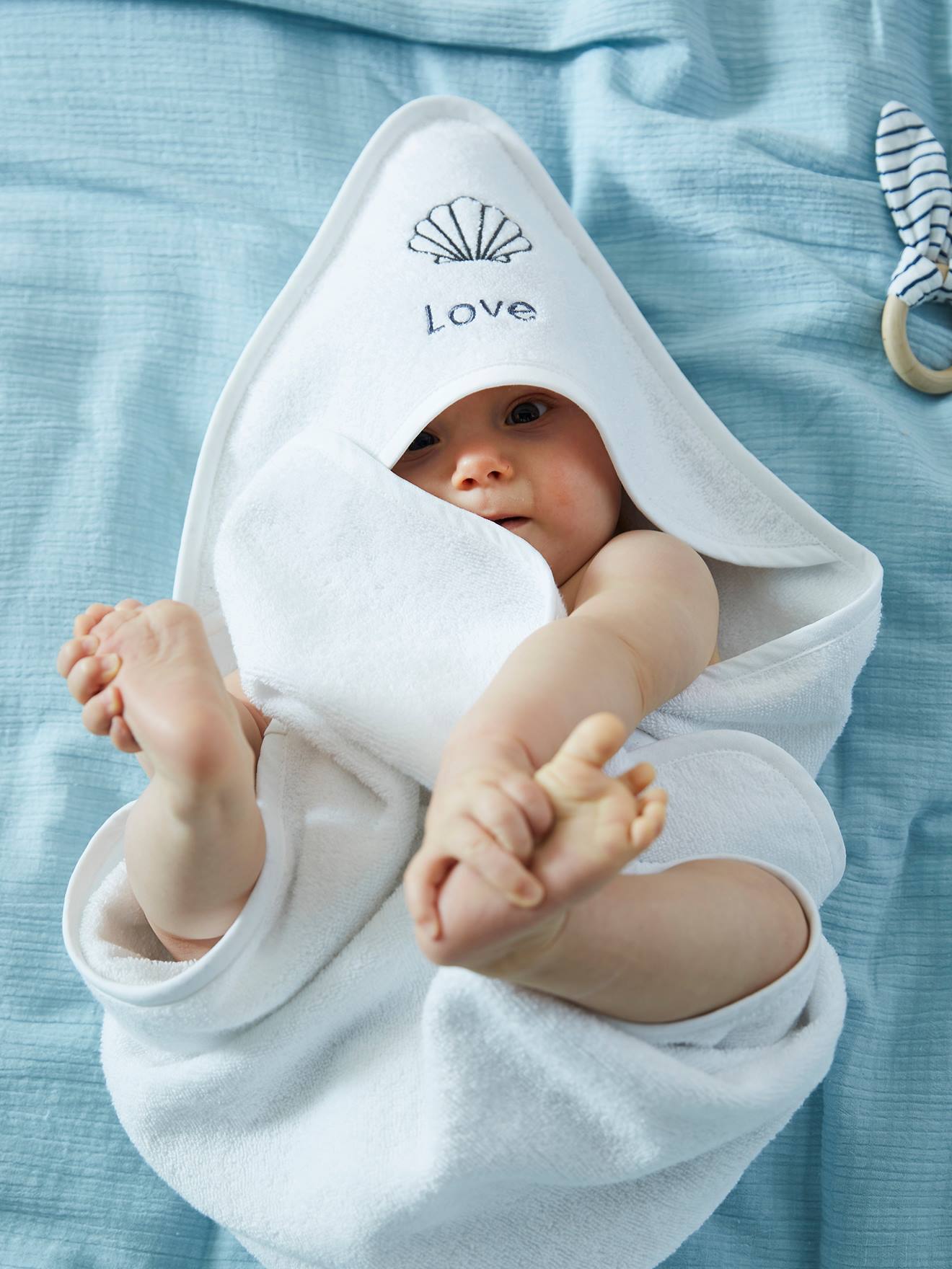 Baby Kapuzenbadetuch & Waschhandschuh