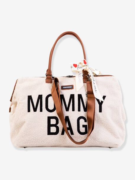 Große Wickeltasche „Mommy Bag“, Teddyfleece CHILDHOME - beige+wollweiß - 10