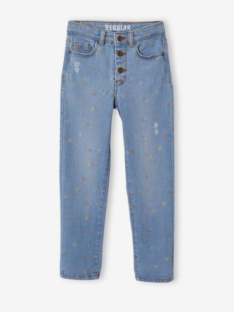 Mädchen Jeans, gerades Bein Oeko-Tex® - bleached+blue stone+double stone+grau - 1