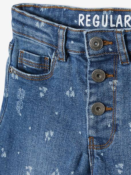 Mädchen Jeans, gerades Bein Oeko-Tex® - bleached+blue stone+double stone+grau - 31