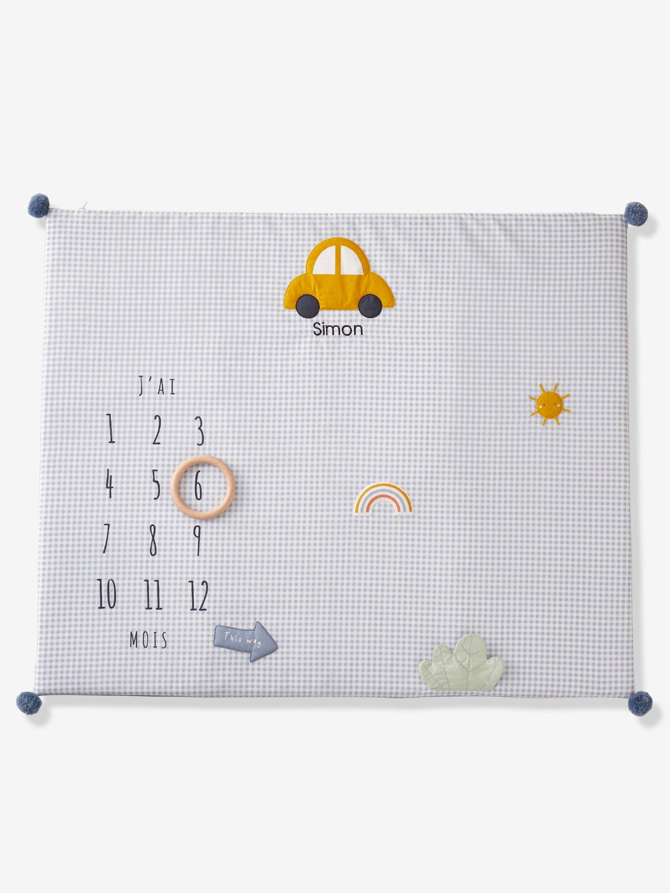 Baby Meilenstein-Decke aus Musselin SIMONS AUTO