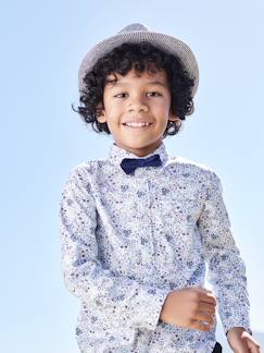 Festliche Kinderkleidung-Jungenkleidung-Jungen Hemd mit Fliege, Blumenmuster Oeko-Tex®