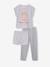 3-teiliger Mädchen Schlafanzug: Shirt, Shorts & Hose Oeko-Tex® - weiß gestreift/grau meliert ka - 1