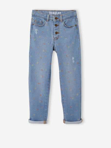 Mädchen Jeans, gerades Bein Oeko-Tex® - bleached+blue stone+double stone+grau - 2