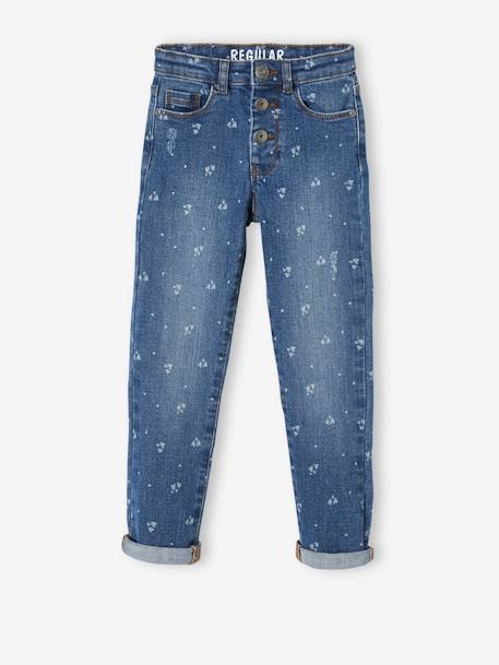 Mädchen Jeans, gerades Bein Oeko-Tex® - bleached+double stone+grau+schwarz - 14