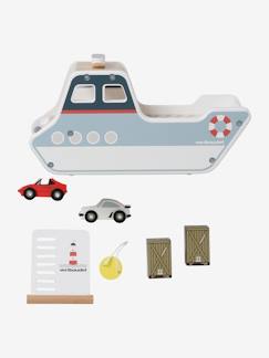Spielzeug-Miniwelten, Konstruktion & Fahrzeuge-Konstruktionsspiele-Baby Containerschiff aus Holz FSC
