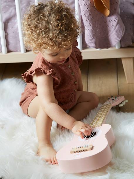 Holz-Gitarre für Kleinkinder FSC® - rosa+weiß/natur - 2