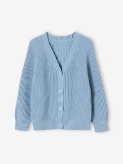 Maedchenkleidung-Pullover, Strickjacken & Sweatshirts-Strickjacken-Mädchen Cardigan aus Rippenstrick Oeko-Tex
