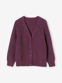 Maedchenkleidung-Pullover, Strickjacken & Sweatshirts-Strickjacken-Mädchen Cardigan aus Rippenstrick Oeko-Tex