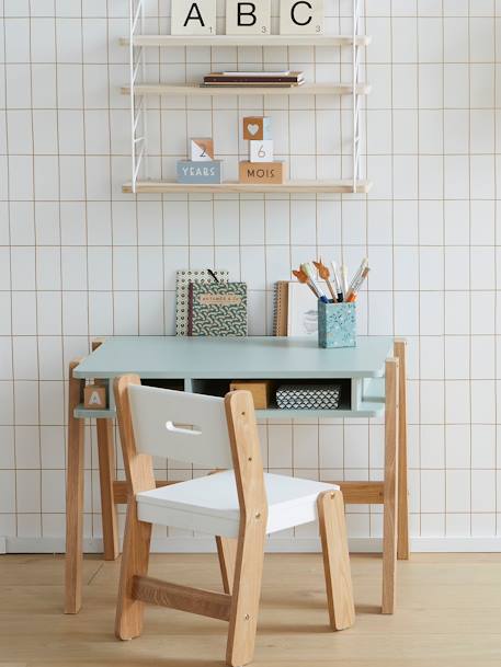 Schreibtisch ,,Architekt Mini' - grün+rosa+türkis+weiß/natur - 3