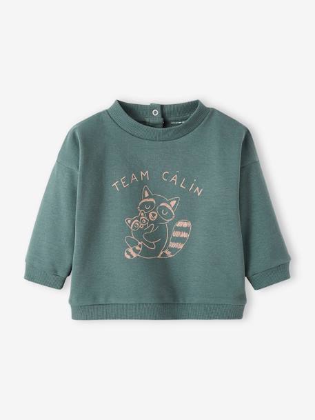 Baby Sweatshirt mit Tier-Print BASIC Oeko-Tex - grün+marine+nachtblau - 1