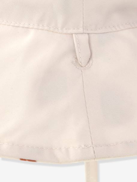 Wendbarer Baby Sonnenhut, UV-Schutz LÄSSIG - grau+olivgrün+weiß bedruckt+wollweiß+zartrosa - 9