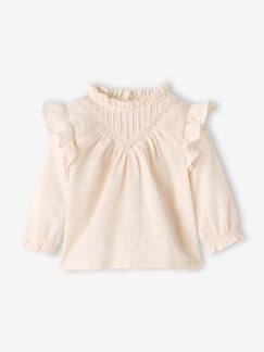 Musselin-Mädchen Baby Bluse mit Volants, Struktureffekt
