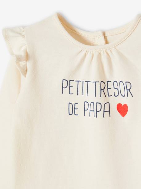 Mädchen Baby Shirt  Oeko-Tex - graublau+weiß+wollweiß+zartrosa - 12