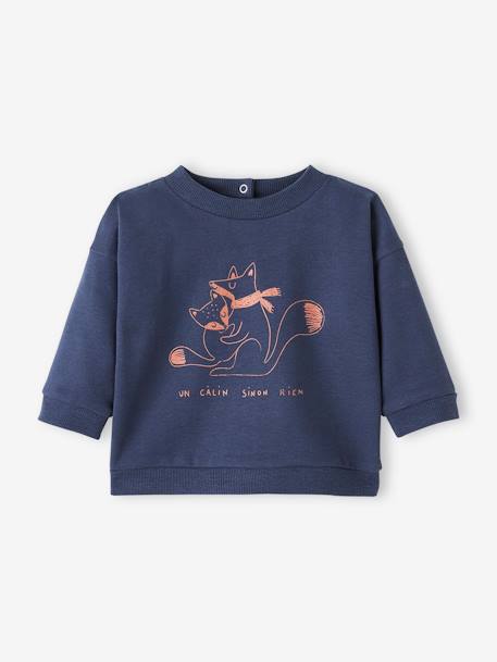 Baby Sweatshirt mit Tier-Print BASIC Oeko-Tex - marine+nachtblau - 1
