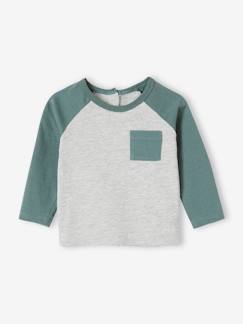 Babymode-Shirts & Rollkragenpullover-Shirts-Baby Shirt mit Kontrastärmeln Oeko-Tex