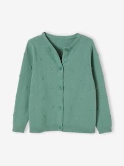 Maedchenkleidung-Pullover, Strickjacken & Sweatshirts-Strickjacken-Mädchen Cardigan mit Struktureffekt Oeko-Tex