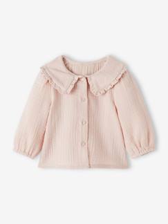 Babymode-Hemden & Blusen-Mädchen Baby Bluse mit Volantkragen, Musselin