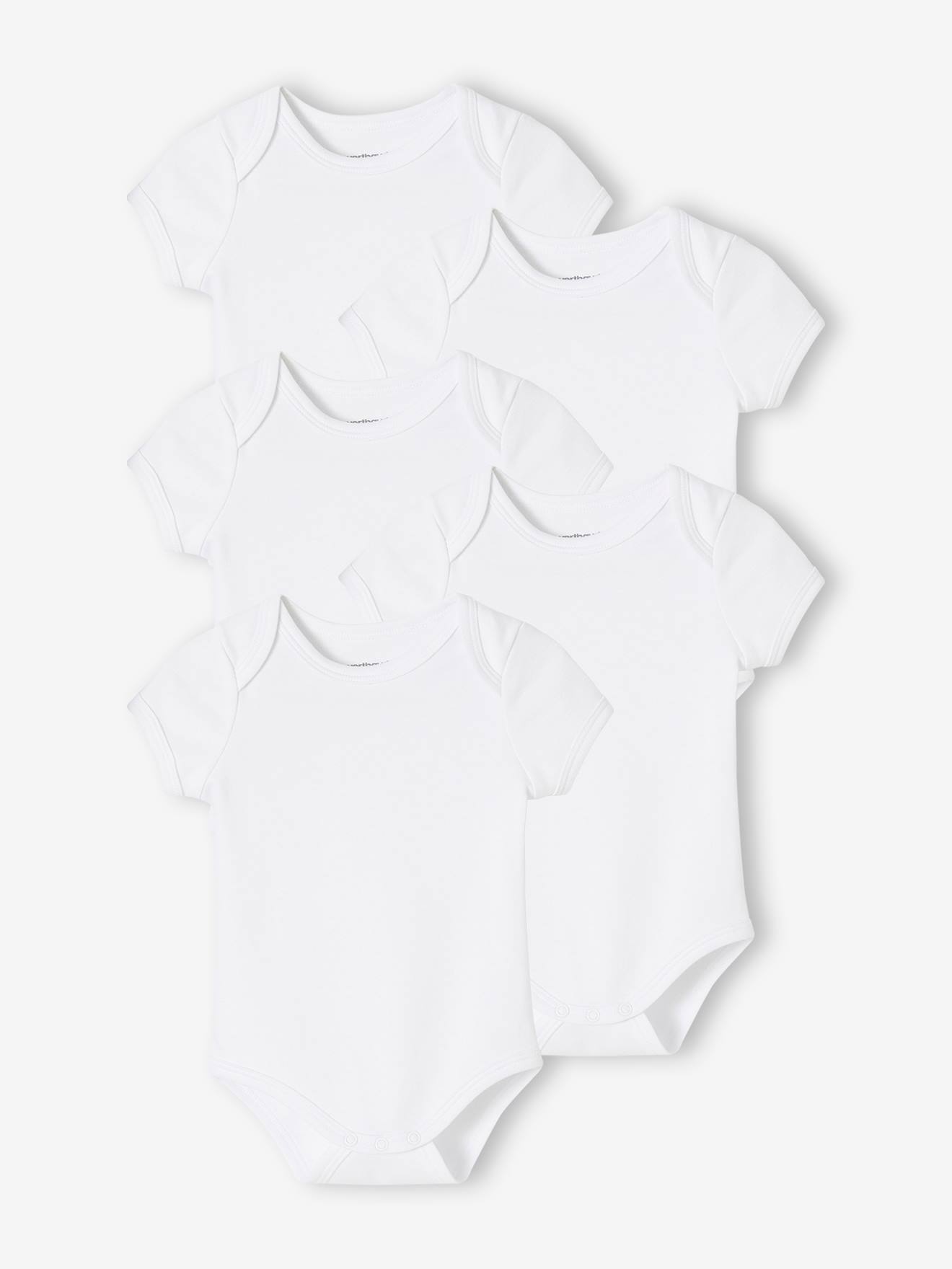 5er-Pack Baby Kurzarm-Bodys in Schlupfform Bio-Baumwolle BASIC