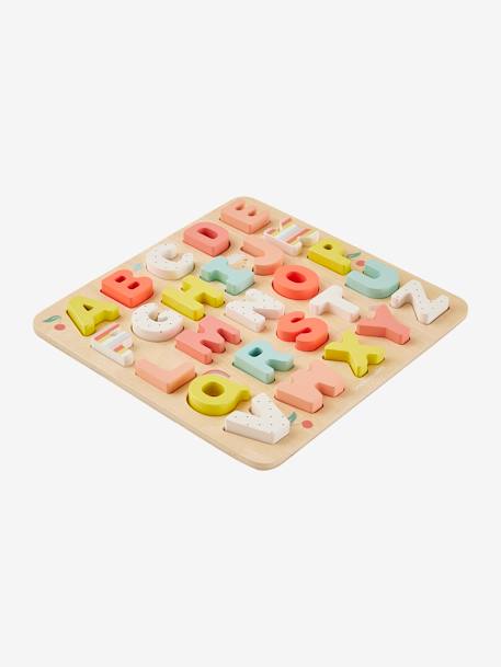 Kinder Buchstaben-Puzzle, Holz FSC - mehrfarbig+rosa - 10