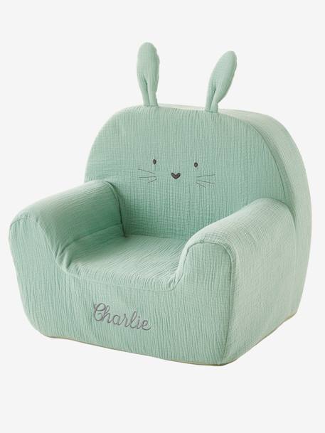 Kinderzimmer Sessel ,,Hase', personalisierbar - grün - 1