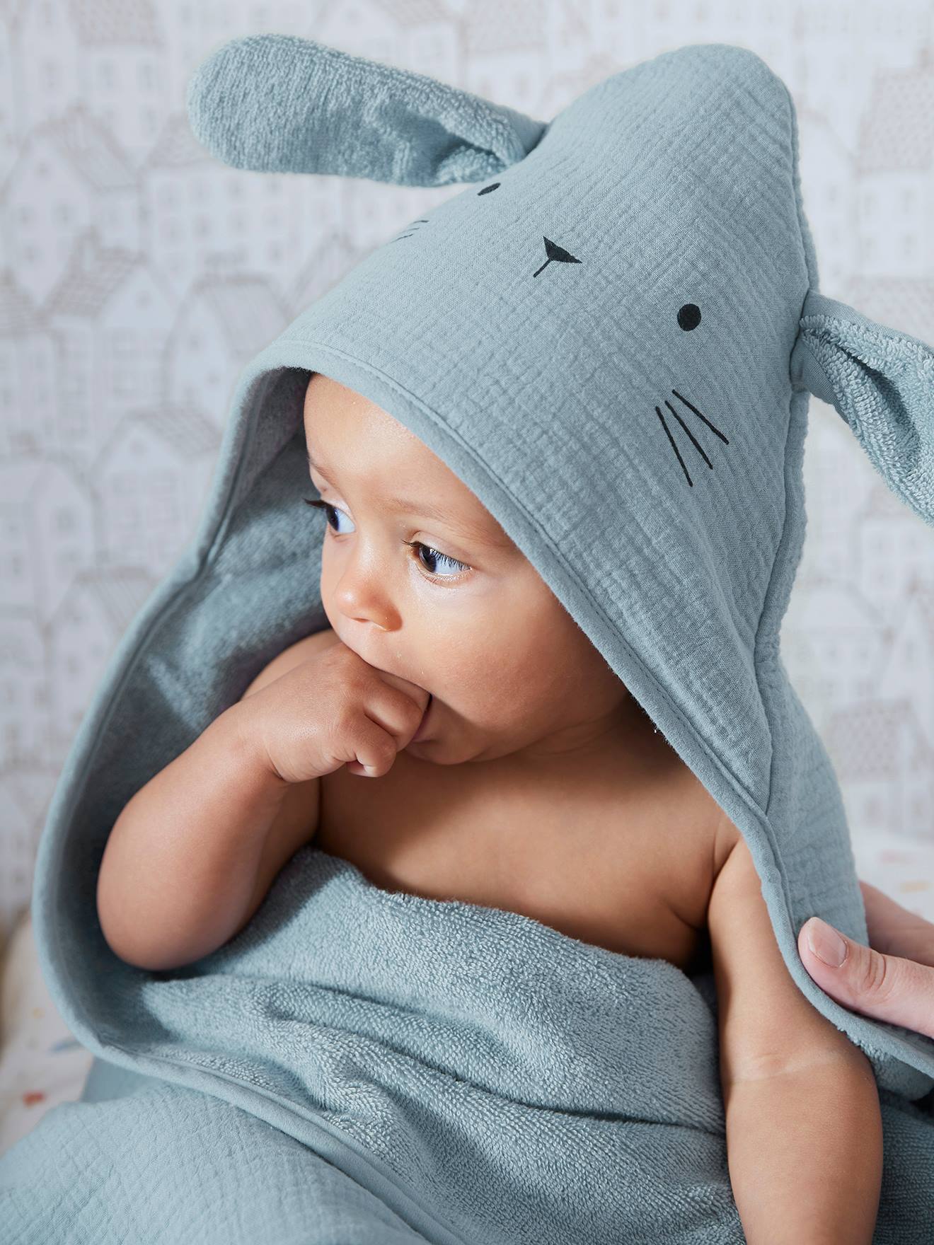 Baby Kapuzenbadetuch & Waschhandschuh