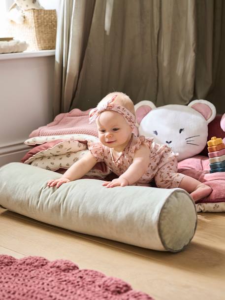 Kinderzimmer Nackenrolle aus Samt - blau+grün+rosa - 10