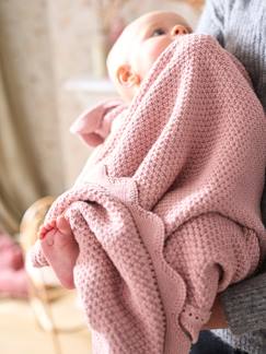 Dekoration & Bettwäsche-Babybettwäsche-Kuscheldecken & Tagesdecken-Gestrickte Babydecke aus Bio-Baumwolle