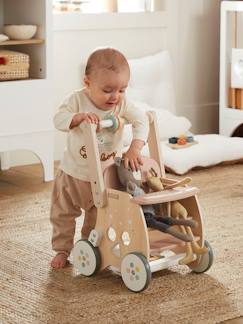 Spielzeug-Baby-Schaukeltiere, Lauflernwagen, Lauflernhilfe & Rutschfahrzeuge-Lauflernwagen mit Puppensitz, Holz FSC