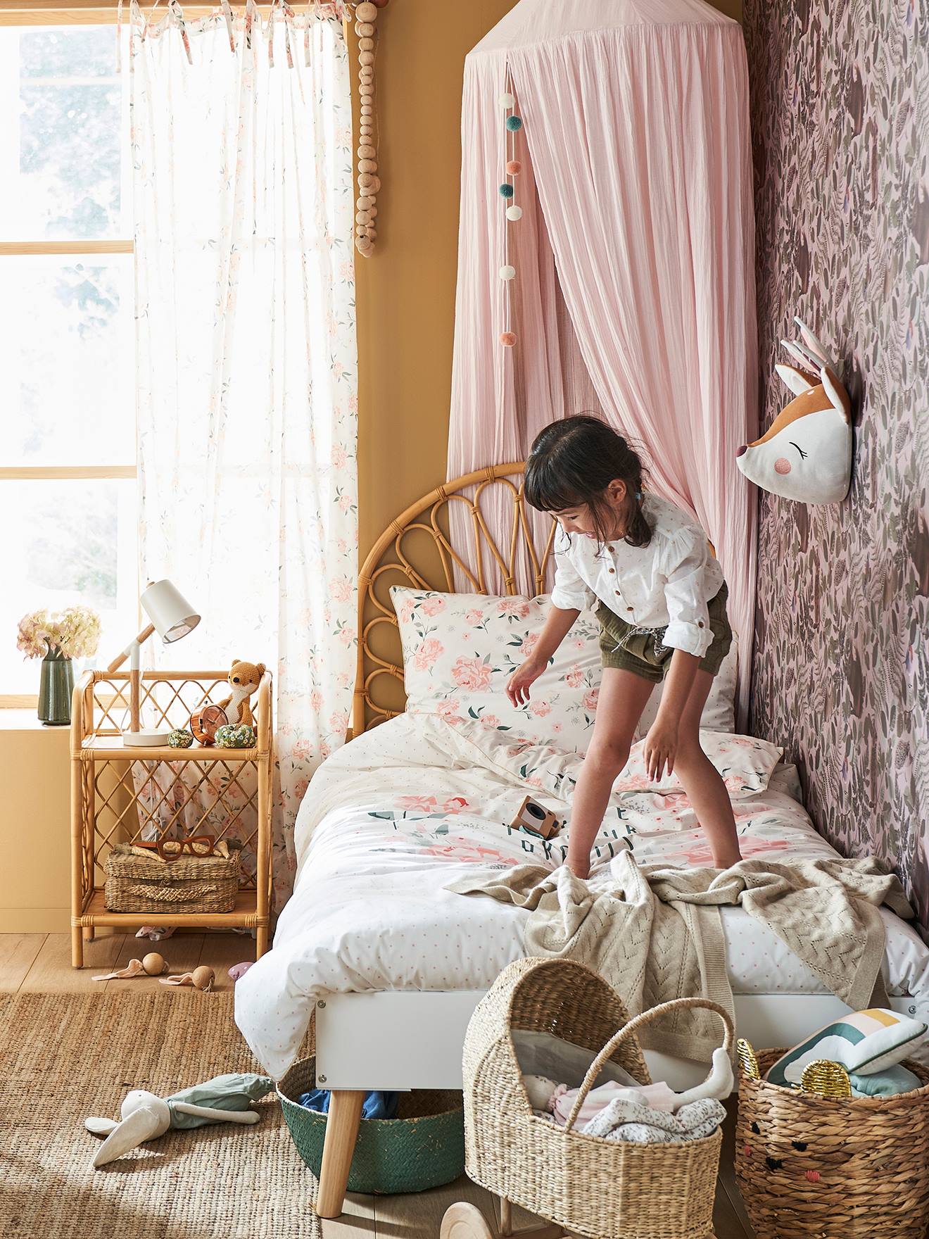 Vertbaudet Kinderbett Konfetti Basic Weiß/Braun Einheitsgröße