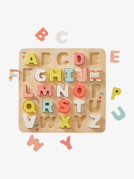 Kinder Buchstaben-Puzzle, Holz FSC - mehrfarbig+rosa - 9