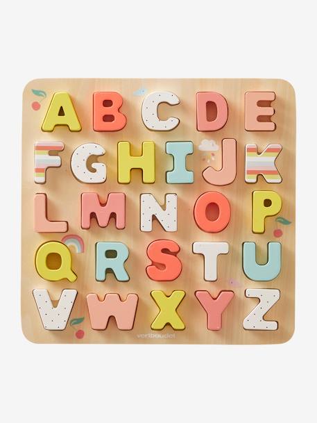 Kinder Buchstaben-Puzzle, Holz FSC - mehrfarbig+rosa - 8