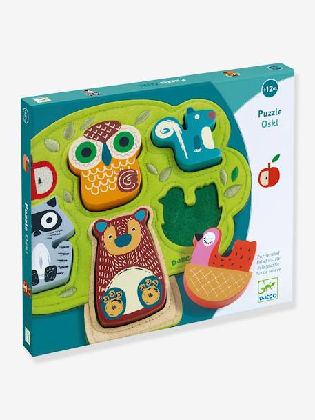 Baby Puzzle „Oski“ DJECO, 5 Teile - grün - 1