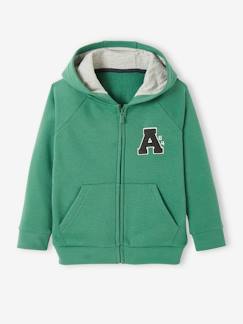 Jungenkleidung-Pullover, Strickjacken, Sweatshirts-Sweatshirts-Jungen Kapuzensweatjacke, College-Style
