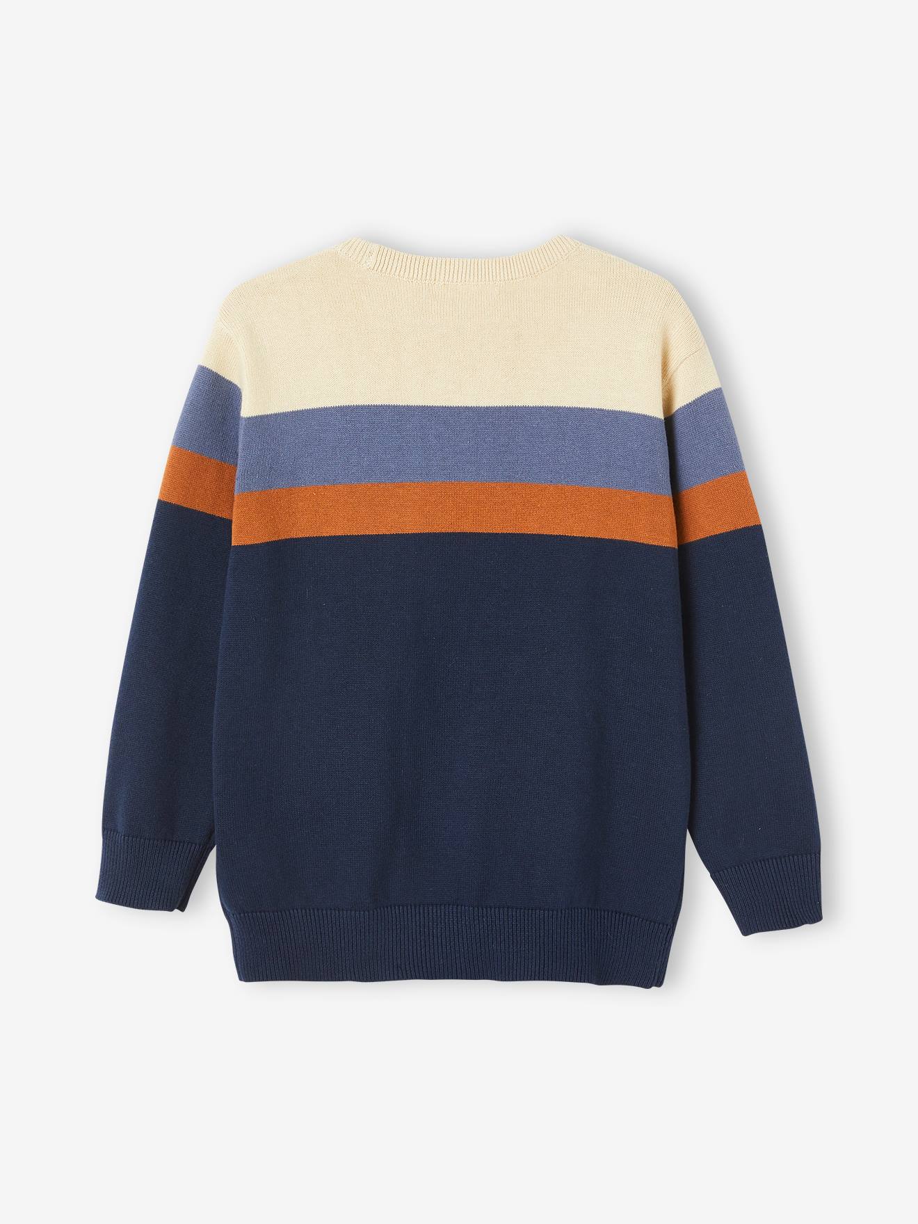Thumbnail - Jungen Feinstrickpullover mit Streifen