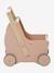 2-in-1 Puppen-Kinderwagen, Lauflernwagen, Holz FSC - rosa+weiß/natur - 8