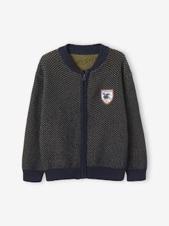 Jungenkleidung-Pullover, Strickjacken, Sweatshirts-Jungen Strickjacke, College-Look