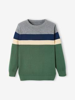 Jungenkleidung-Pullover, Strickjacken, Sweatshirts-Jungen Feinstrickpullover mit Streifen Oeko-Tex
