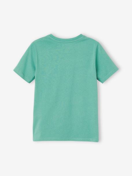 Jungen T-Shirt mit Schriftzug Oeko-Tex® - aqua+grün+hellblau+orange+wollweiß - 6